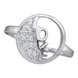 0.05CT Diamond Love 14KT Ring White Gold