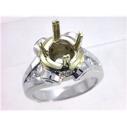 Genuine 18K Two Tone Gold 1.29CTW Diamond Semi Mount Ring - REF-242Y5Z