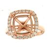 Image 1 : Genuine 14K Rose Gold 0.69CTW Diamond Semi Mount Ring - REF-90T6K