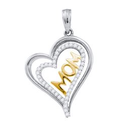 0.20CT Diamond Heart 10KT Pendant 2Tone Gold