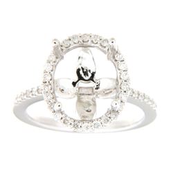 Genuine 14K White Gold 0.45CTW Diamond Semi Mount Ring - REF-71N2A