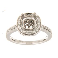 Genuine 14K White Gold 0.56CTW Diamond Semi Mount Ring - REF-85A2X