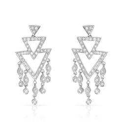 Genuine 0.82 TCW 18K White Gold Ladies Earring - REF-119N4A