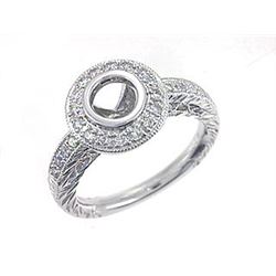 Platinum 0.31CTW Diamond Semi Mount Ring - REF-157F2N