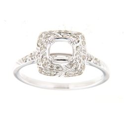 Genuine 14K White Gold 0.25CTW Diamond Semi Mount Ring - REF-43Y3Z