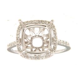 Genuine 14K White Gold 0.39CTW Diamond Semi Mount Ring - REF-62K4R