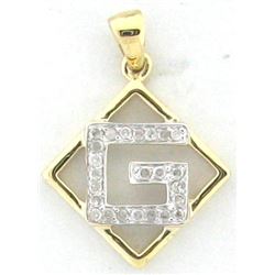 Genuine 14K Yellow Gold 0.15CTW Diamond Pendant - REF-17N4A