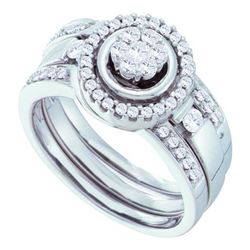 0.50CT Diamond Flower 14KT Ring White Gold