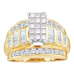 1CTW White and Champagne Diamond Anniversary 10KT Ring Yellow Gold