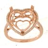 Image 1 : Genuine 14K Rose Gold 0.25CTW Diamond Semi Mount Ring - REF-60K7R