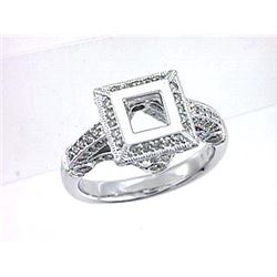 Genuine 14K White Gold 0.84CTW Diamond Semi Mount Ring - REF-107W6G
