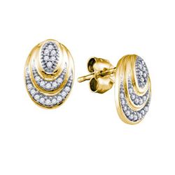 0.10CT Diamond Micro-Pave 10KT Earrings Yellow Gold