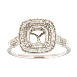 Genuine 14K White Gold 0.23CTW Diamond Semi Mount Ring - REF-51M2F