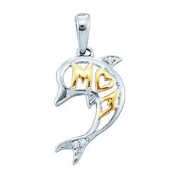 0.02CT Diamond Dolphin 10KT Pendant White Gold