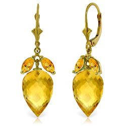 20 ctw Citrine Earrings Jewelry 14KT Yellow Gold