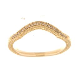 Genuine 14K Yellow Gold 0.08CTW Diamond Band Ring - REF-24X2Y