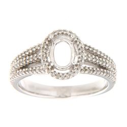 Genuine 14K White Gold 0.27CTW Diamond Semi Mount Ring - REF-53A4X