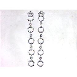 Genuine 14K White Gold 1.06CTW Diamond Earring - REF-85Z4T