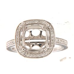 Genuine 14K White Gold 0.27CTW Diamond Semi Mount Ring - REF-60X4Y