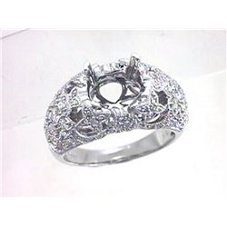 Genuine 18K White Gold 1CTW Diamond Semi Mount Ring - REF-173K2R