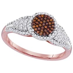 0.33CTW White and Champagne Diamond Micro-Pave 10KT Ring Rose Gold