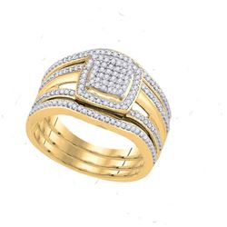 0.35CT Diamond Micro-Pave 10KT Ring Yellow Gold
