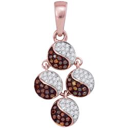 0.25CTW White and Champagne Diamond Anniversary 10KT Pendant Rose Gold