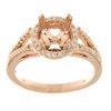 Image 1 : Genuine 14K Rose Gold 0.37CTW Diamond Semi Mount Ring - REF-70A4X