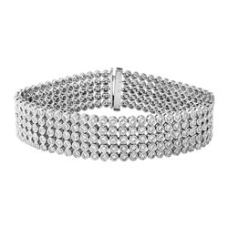 Genuine 10.24 TCW 14K White Gold Ladies Bracelet - REF-859N2A