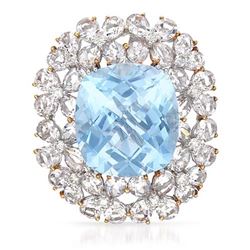 Genuine 51.38 TCW 18K White Gold Ladies Brooch - REF-255Y6Z