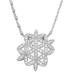 Genuine 1.32 TCW 18K White Gold Ladies Necklace - REF-188N3A