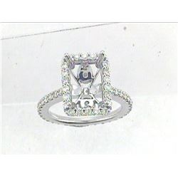 Genuine 18K White Gold 0.82CTW Diamond Semi Mount Ring - REF-78T4K