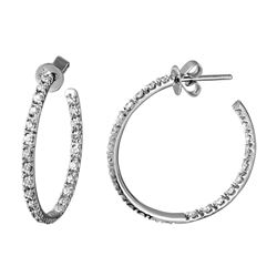 Genuine 1.14 TCW 18K White Gold Ladies Earring - REF-142K9R