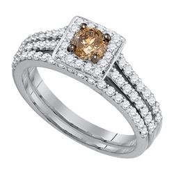 1CT Diamond Bridal 14KT Ring White Gold