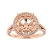 Image 1 : Genuine 14K Rose Gold 0.63CTW Diamond Semi Mount Ring - REF-93Y3Z