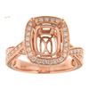 Image 1 : Genuine 14K Rose Gold 0.91CTW Diamond Semi Mount Ring - REF-118W3G