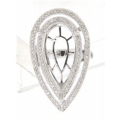 Genuine 14K White Gold 1.04CTW Diamond Semi Mount Ring - REF-153W6G