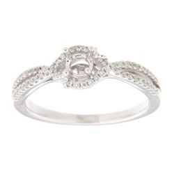 Genuine 14K White Gold 0.17CTW Diamond Semi Mount Ring - REF-40R8H