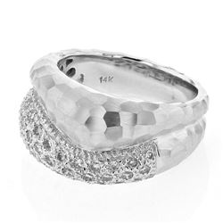 Genuine 14K White Gold 0.84CTW Diamond Fashion Ring - REF-124N6A