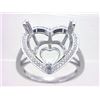 Image 1 : Genuine 14K White Gold 0.19CTW Diamond Semi Mount Ring - REF-57G8M