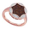 Image 1 : 0.33CTW White and Champagne Diamond Micro-Pave 10KT Ring Rose Gold