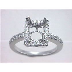 Genuine 14K White Gold 0.47CTW Diamond Semi Mount Ring - REF-61H8W