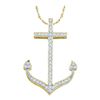 Image 1 : 0.15CT Diamond Anchor 10KT Pendant Yellow Gold