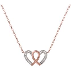 0.10CT Diamond Heart 10KT Necklace Rose Gold