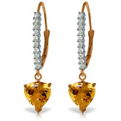 3.55 ctw Citrine & Diamond Earrings Jewelry 14KT Rose Gold