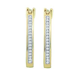 0.10CT Diamond Hoops 10KT Earrings Yellow Gold