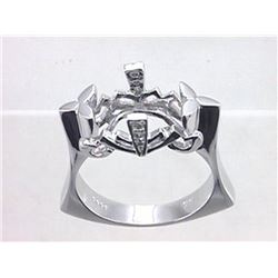 Genuine 14K White Gold 0.06CTW Diamond Semi Mount Ring - REF-71F2N