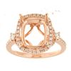 Image 1 : Genuine 14K Rose Gold 0.59CTW Diamond Semi Mount Ring - REF-82W2G