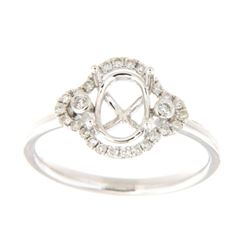 Genuine 14K White Gold 0.21CTW Diamond Semi Mount Ring - REF-38W8G