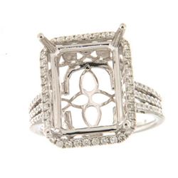 Genuine 14K White Gold 0.59CTW Diamond Semi Mount Ring - REF-99H2W